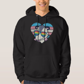Cute Opossum Pride Trans Flag Rainbow Sunglasses L Hoodie