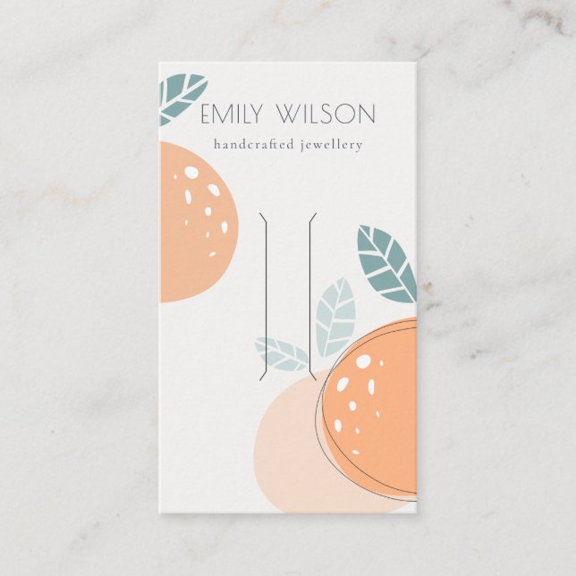 Cute Orange Abstract Fruity Bold Hair Clip Display Business Card (Front)