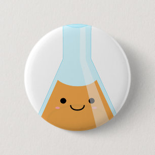 Cute orange alchemy kawaii flask 6 cm round badge