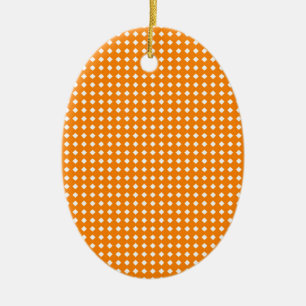 Cute Orange and White Geometric Pattern Ceramic Tree Decoration