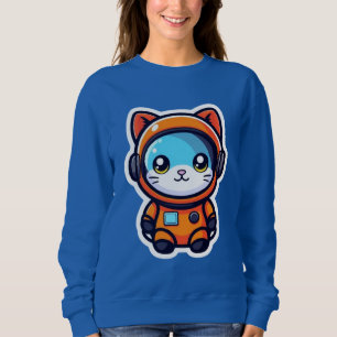 Cute Orange Astronaut Cat Kawaii Space Kitty Sweatshirt