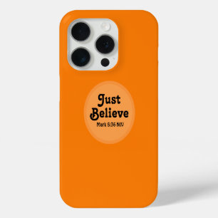 Cute Orange Believe Bible Verse Miracle Faith iPhone 15 Pro Case