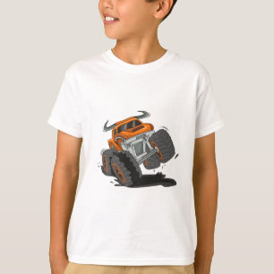 Cute Orange Black Monster Truck Kids' T-Shirt