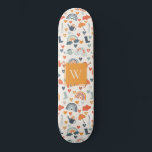 Cute Orange Blue Spring Rainbow Clouds Pattern Skateboard<br><div class="desc">If you need any further customisation please feel free to message me on yellowfebstudio@gmail.com.</div>