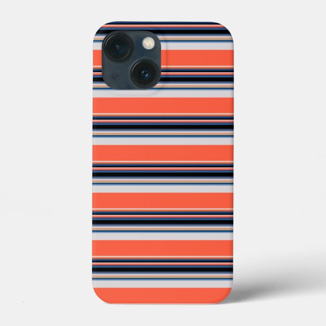 Cute orange blue stripes Case-Mate iPhone case (Back)