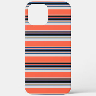 Cute orange blue stripes iPhone 12 pro max case