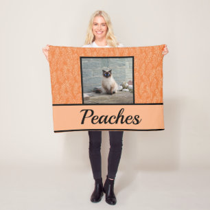 Cute Orange Botanical Customised Pet Fleece Blanket