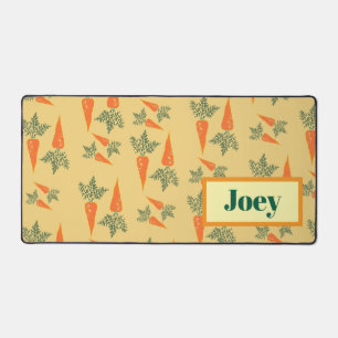 Cute Orange Carrot Monogram Gift Desk Mat