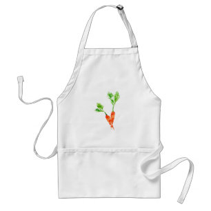 Cute orange carrots vegetable watercolor standard apron