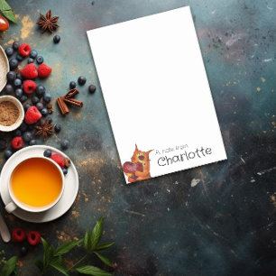 Cute orange cartoon cat heart name post-it notes