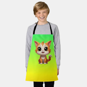Cute Orange Cat Cartoon Style Character-89738 Apron