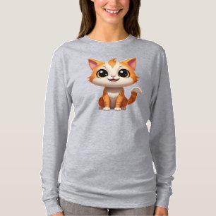 Cute Orange Cat Cartoon Style Character-89738 T-Shirt