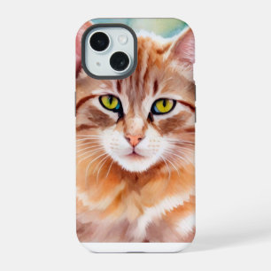 Cute Orange Cat iPhone 15 Case