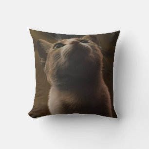 Cute Orange Cat Looking Up Throw Pillow Cosy Pet
