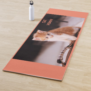 Cute Orange "Cat Mummy" Orange Kitten Yoga Mat