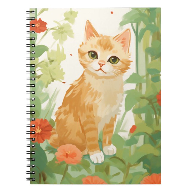 Cute Orange Cat Notebook (Front)