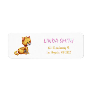 Cute Orange Cat Return Address Label