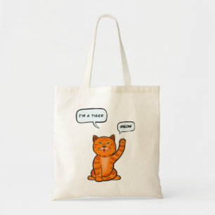 Cute orange cat says "Meow". Tiger 2022 Tote Bag