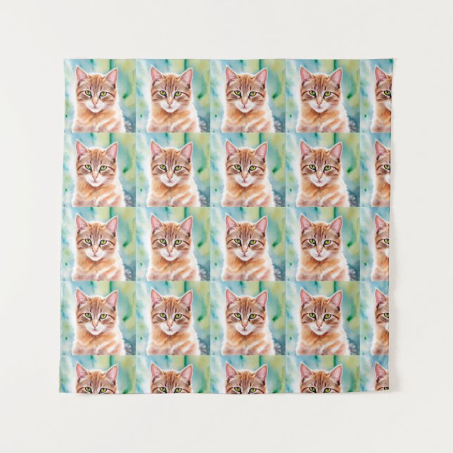 Cute orange cat tapestry (Front)