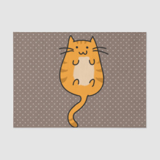 Cute Orange Cat Tissue Paper