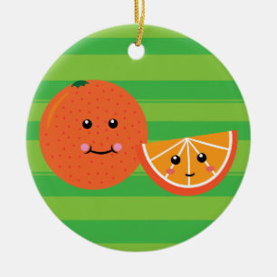Cute Orange Ceramic Tree Decoration