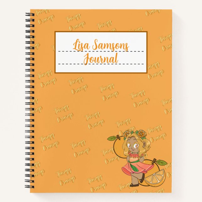 Cute Orange Chibi Journal (Front)
