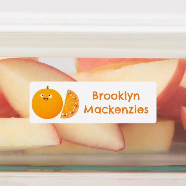 Cute orange citrus fruit cartoon personalised (Affixed)