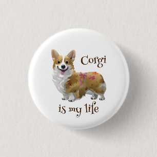 Cute Orange corgi for a positive mood 3 Cm Round Badge