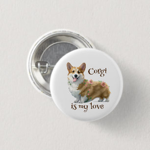 Cute Orange corgi for a positive mood 3 Cm Round Badge