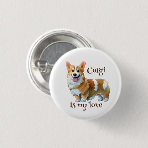 Cute Orange corgi for a positive mood 3 Cm Round Badge