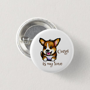 Cute Orange corgi for a positive mood 3 Cm Round Badge