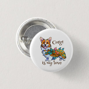 Cute Orange corgi for a positive mood 3 Cm Round Badge