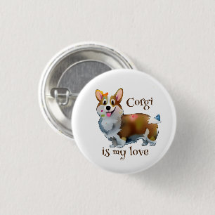 Cute Orange corgi for a positive mood 3 Cm Round Badge