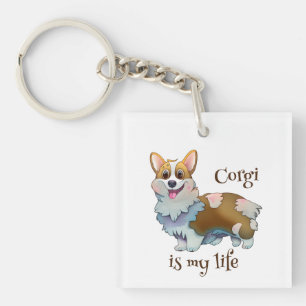 Cute Orange corgi for a positive mood Key Ring