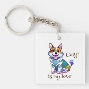 Cute Orange corgi for  a positive mood  Key Ring
