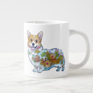 Cute Orange corgi for a positive mood Large Coffee Mug
