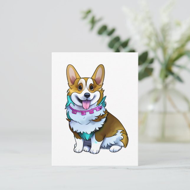 Cute Orange corgi for  a positive mood   Postcard (Standing Front)