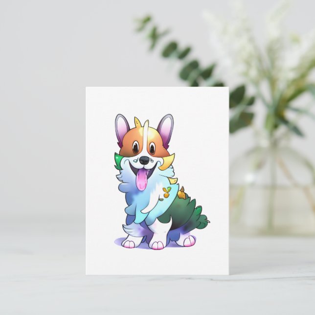 Cute Orange corgi for  a positive mood     Postcard (Standing Front)