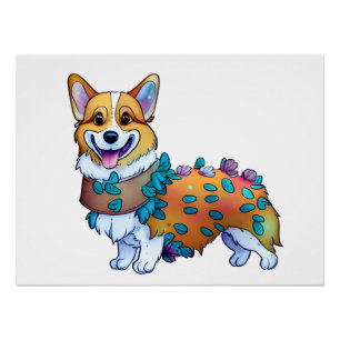 Cute Orange corgi for a positive mood Poster