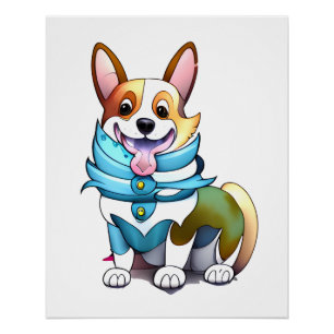 Cute Orange corgi for a positive mood Poster