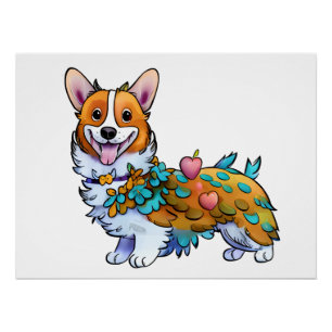 Cute Orange corgi for a positive mood Poster