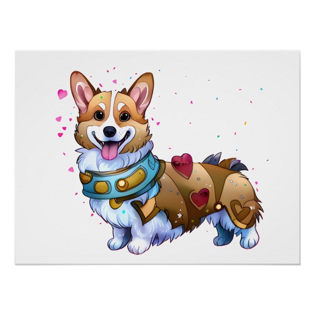 Cute Orange corgi for  a positive mood    Poster (Front)