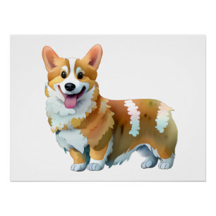Cute Orange corgi for a positive mood Poster
