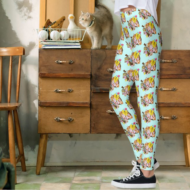 Cute Orange Easter Cat Leggings (Creator Uploaded)