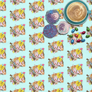 Cute Orange Easter Cat Tablecloth