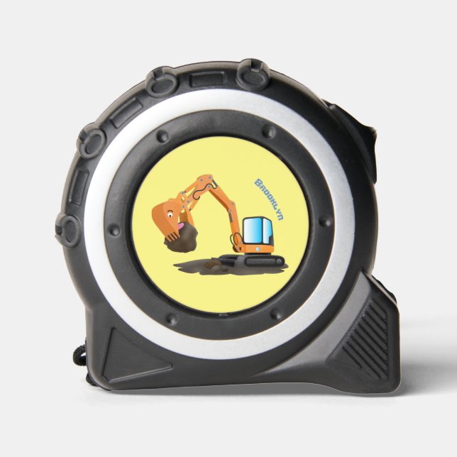 Cute orange excavator digger cartoon 1 (Front)