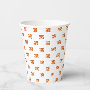 Cute orange fall foliage leaf pattern Thanksgiving Paper Cups