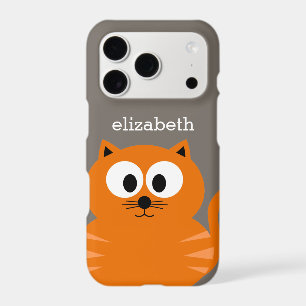 Cute Orange Fat Cat with Taupe and name
