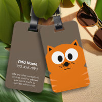 Cute Orange Fat Cat with Taupe and name