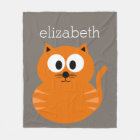 Cute Orange Fat Cat with Taupe Personalised